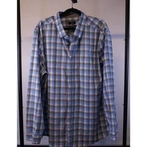 George Dress Shirt Men's 3XL Multicolor Check Long Sleeve Collared Classic Fit